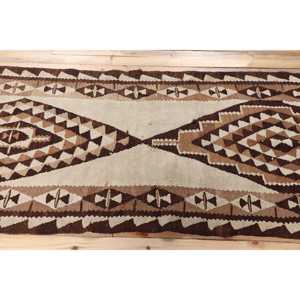 3x10.3 ft Turkish Rug, Kilim Rug, <b>Brown</b> Moroccan Rug <b>Wool</b> - Product Image 3