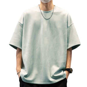 T-shirt en coton lourd pour homme, surdimensionné, à épaules tombantes, de style formel, personnalisé - Product Image 1