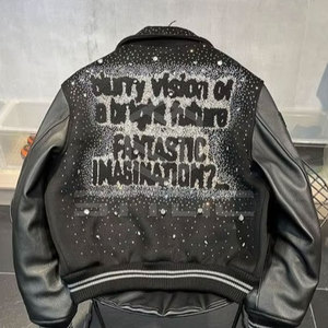 best Adults Wear Best fashion Leather Sleeves <b>Rhinestone</b> Varsity <b>Jackets</b> Made In Best Quality <b>Rhinestone</b> Varsity Winter <b>Jackets</b> - Product Image 2
