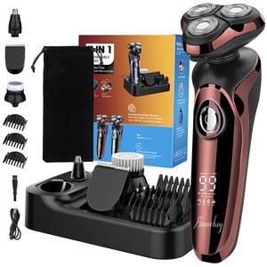 Rasoir électrique pour homme avec triple lame rotative, têtes de rasage flexibles, étanche IPX7, lavable - Product Image 6