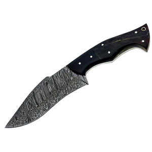 Cuchillo Skinner de Acero de Damasco Hecho a Mano Personalizado Burraq OEM/DIY con Mango de Madera de Resina y Funda de Cuero, Regalo Perfecto para Camping y Caza - Product Image 5