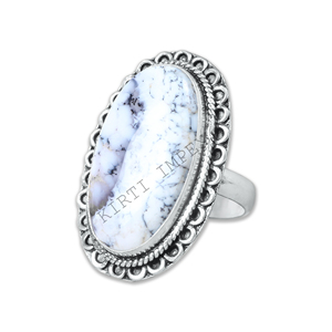 Mới Nhất <span class=keywords><strong>2025</strong></span> Rắn Brass Handmade Nhẫn Với Dendritic Opal Đá Quý Hỗn Hợp Cắt Bezel Set Người Phụ Nữ Của Nhẫn Đồ Trang Sức Thời Trang Bán Buôn - Product Image 4