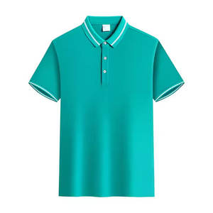 Polo de manga corta para hombre, calidad superior, transpirable, suave, de secado rápido, logotipo bordado, patrón liso, hecho de franela Fa - Product Image 5
