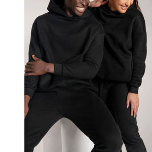 Conjuntos de Joggers Personalizados para Hombre, 100% Algodón, Forro Polar, con Capucha, Color Sólido, Trajes Deportivos de Manga Larga, Gruesos, de 2 Piezas - Product Image 2