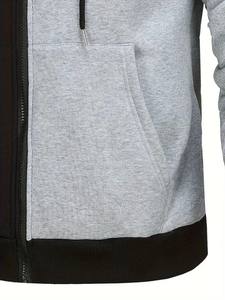 OEM Sweat-shirt à capuche unisexe de haute qualité en molleton de coton bicolore avec fermeture éclair complète et col à capuche imprimé bouffant - Product Image 6