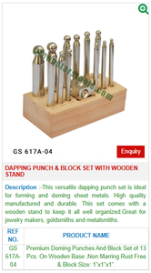 Ensemble poinçon et bloc de frappe avec support en bois GS 617A-04 Outils de bijouterie pour outils de bijouterie - Product Image 2
