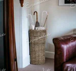 ถังเก็บร่มอเนกประสงค์, ที่วางร่มทำจากไม้ไผ่หวายสำหรับตกแต่งในร่มและกลางแจ้ง - Product Image 5