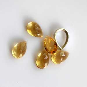 ลูกแพร์ซิทรีนธรรมชาติ5x7มม. พลอยกุหลาบตัดสำหรับทำเครื่องประดับ - Product Image 2