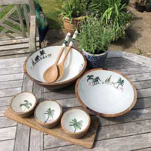 <b>Wooden</b> Bowl Multipurpose Kitchenware Food Bowl for Salad & <b>Fruits</b> Serving Bowl - Product Image 2