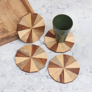 Premium Wooden Coasters Stylish & Durable Hot Seller Fast <b>Water</b> <b>Absorbent</b> Diatomite Coaster for Home and Office - Product Image 3