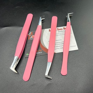 Pinzas de pestañas de acero inoxidable japonesas Rosa mate al por mayor pinzas de arranque tipo volumen extensión de pestañas Etiqueta Privada - Product Image 3