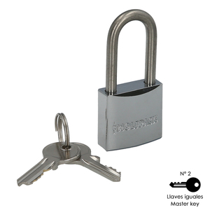 Lucchetto in Acciaio Inossidabile con Archetto Lungo 30mm - Product Image 3