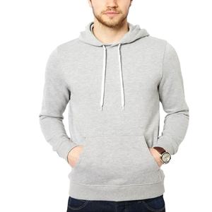 Mens Winter Pullover Hoodie 100% Cotton Fleece Eco Friendly Breathable Windproof Casual Solid Plain Dyed OEM Service - Product Image 1