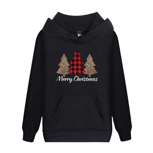 Unisex invierno Navidad Santa Claus sólido impresión Digital sudaderas con capucha para hombres mujeres gráfico pulóver sudadera con bolsillos - Product Image 3