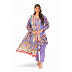 Traje Salwar Kameez de 3 Piezas en Algodón Khaddar Estampado con Dupatta para Festivales, Ropa Étnica, Estilo Pakistaní, Vestido Indio SD-52259 - Product Image 1