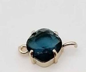 Conector de piedras preciosas de cristal hecho a mano, colgante de cabujón de moda, conector Bali individual, joyería de plata para el Día del Padre - Product Image 4