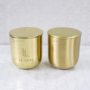 Custom Logo Pure Brass Gold 12 Oz Handmade Glossy Finish Candle Jar Containers for Candle Making Votive Candle Home Decoration - Product Image 6