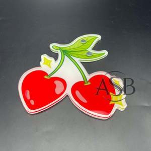 Azulejo de pestañas de corazón de cereza sostenible con imanes herramienta de belleza al por mayor azulejo de pestañas acrílico en forma de cereza OEM - Product Image 2