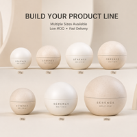 Pot cosmétique de luxe en forme de sphère, toucher doux, OEM, finition mate, pour masque à lèvres nude, crème contour des yeux, emballage unique pour soins de la peau avec couvercle