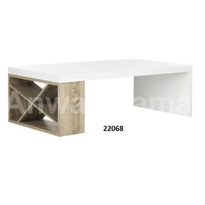 Table basse ronde en métal avec bord argenté brillant - Product Image 2