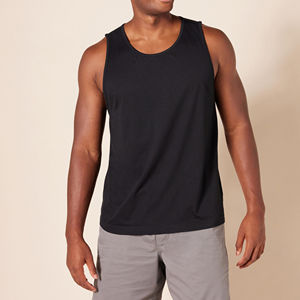New Fashion Trendy Customized Quick Dry Breathable 100% Cotton Jersey <b>Men's</b> <b>Tank</b> <b>Tops</b> Sports Style Solid <b>Black</b> <b>Men</b> Casual Wear - Product Image 5