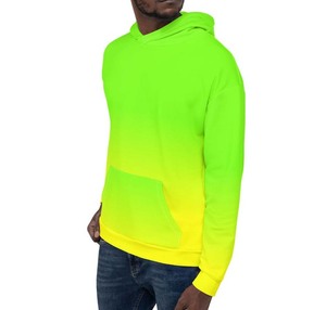 Sweat à Capuche Unisexe Vert Citron Jaune PULLOVER Style Polaire Col Capuche Sublimation Transfert Hiver Poche Sweat - Product Image 4