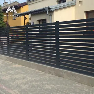 Pannello di recinzione con feritoia in alluminio impermeabile di facile installazione per giardino privato con recinzione in alluminio a doghe in metallo orizzontale