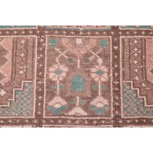 Vintage Large Rug, 4.7x9.8 ft Turkish Rug, <b>Brown</b> Polka dot <b>Wool</b> Rug - Product Image 5