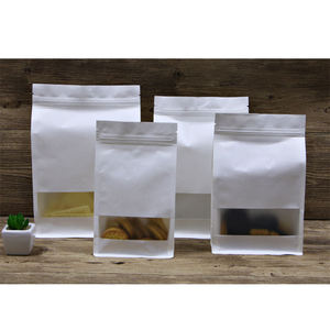 Nouveaux sacs d'emballage transparents zip-lock auto-scellants personnalisés sur support pochettes à fond plat en plastique PE pour le stockage des aliments et des noix - Product Image 4