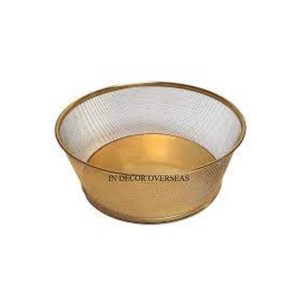 Panier de rangement moderne et créatif en métal de haute qualité, couleur noire, enduit de poudre et base en bois, pour fruits et pain - Product Image 5