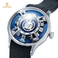 Fabricant de montres-bracelets en silicone à étiquette blanche, mouvement automatique 8215 à heures sauteuses, design original et unique, logo OEM personnalisé