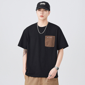 Fashion Brand Men's <b>Top</b> 2025 Summer New High-End Style <b>Short</b>-<b>Sleeved</b> Loose Casual T-Shirt Solid Pattern <b>Knitted</b> Fabric - Product Image 1