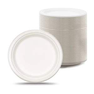 Bagasse de canne à sucre biodégradable jetable de qualité supérieure assiettes rondes fêtes écologiques disponibles toutes les tailles exportation inde - Product Image 6