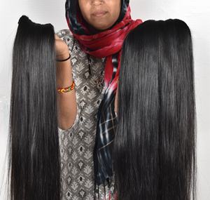 Jeune Vierge Machine Double Trame Indien Remy Extensions Humaines 100% Non Transformé Brut Cuticule Aligné Droit Bundle Vendeur Jeune - Product Image 3