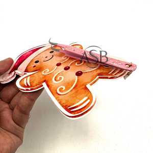Tuile de cils en acrylique de Noël en pain d'épice avec pince à épiler Tuile de cils durable Impression de logo personnalisé Service OEM - Product Image 3