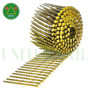 Clavos de bobina de 2-3/4 ", 5000 Uds., vástago de tornillo, revestimiento amarillo y estilo de cabeza a cuadros para pistola de clavos neumática de paleta de madera de Vietnam - Product Image 1