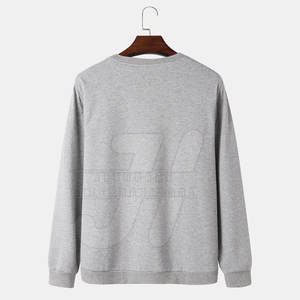 Sudadera de cuello redondo para hombre, jersey de corte regular de poliéster/algodón sólido con logotipo personalizado y tarifa al por mayor - Product Image 2