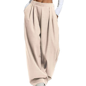 Otoño e Invierno Casual Cómodo Suelto Cintura elástica Color sólido con bolsillos Pantalones básicos de pierna ancha Pantalones de hombre lavados - Product Image 3