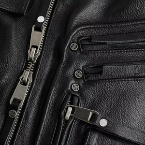 Chaqueta de Cuero de Invierno para Hombre, Nueva Moda, Cuello Alto, Secado Rápido, Transpirable, 6 Bolsillos, Cinturón, Diseño Personalizable, Estilo Casual - Product Image 2