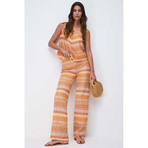 Pantalones Anchos con Cintura Elástica y Estampado Étnico - Product Image 1