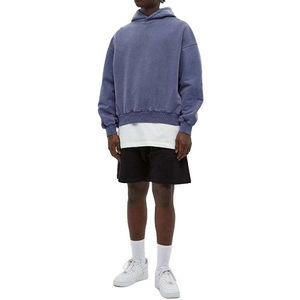 Sweats à capuche pour hommes à épaules tombantes délavées à l'acide Style Hup-hop Funky Sweats à capuche respirants Sweats à capuche pour hommes Streetwear - Product Image 3