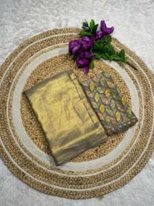 Recubrimiento de musgo recién lanzado con Sari de seda con borde brillante para mujer - Product Image 3