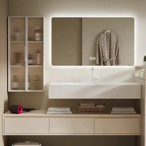 Meilleur prix pour la maison Hôtel Lavabo Armoires PVC Décoration contemporaine Moderne Étanche Rangement Salle de bain Vanités - Product Image 6