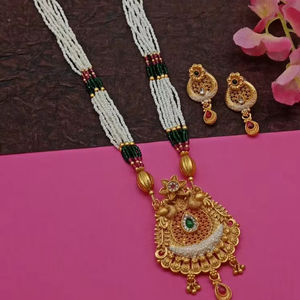 DERNIER BIJOUX TRADITIONNELS MOTIPEARL & MINAKARI ENSEMBLE LONG COLLIER PENDENTIF AVEC ENSEMBLE DE BOUCLES D'OREILLES CORRESPONDANTES POUR FEMMES ET FILLES - Product Image 1