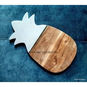 Juego de 2 mesas de madera y mármol, decoración de cocina hecha a mano, bloques de corte para picar, diferentes tamaños, picador de frutas más vendido - Product Image 4