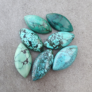 AAA + พลอยเทอร์ควอยส์ทรงโค้งหลังแบนปรับเทียบสีฟ้าเทอร์ควอยซ์จากทิเบตคุณภาพตามธรรมชาติขายส่งทุกขนาด - Product Image 4