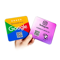13.56Mhz personnalisé acrylique NFC Google Review Menu Tag NTAG 213 acrylique google Review Nfc Card Plate