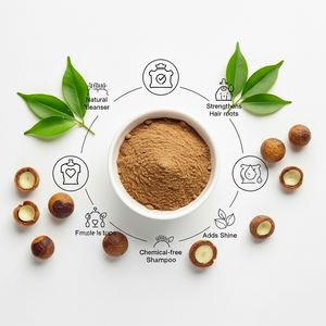 Poudre de Reetha naturelle, savon de noix de savon, cosmétique de qualité, 50g/15g, matière première pour la croissance des cheveux, vente en gros, meilleur prix - Product Image 2