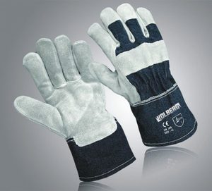 Gants de gréeur canadiens à longue manchette avec tissu respirant Gants de travail en cuir fendu Type de gréeur canadien pour les travaux difficiles - Product Image 6