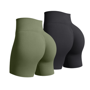 Shorts Deportivos de Cintura Media para Mujer, Secado Rápido, para Yoga, Correr, Ciclismo, Transpirables, Elásticos, con Botones, Diseño con Lazo - Product Image 1